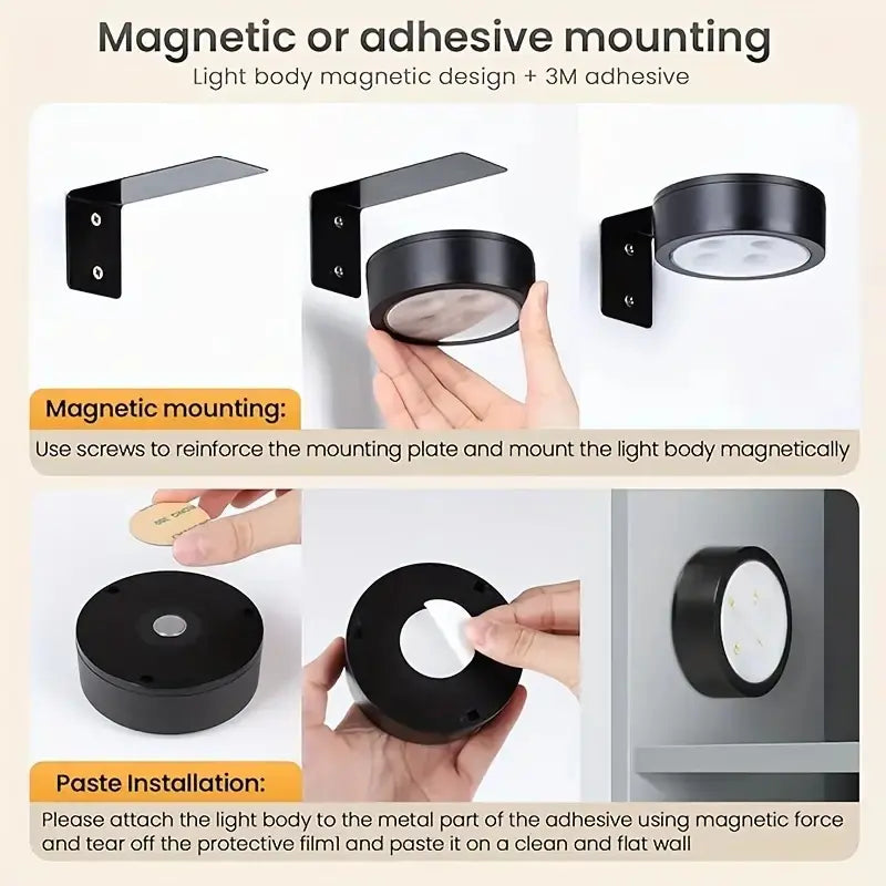 Battery-Operated Magnetic Picture Light, Wireless Wall-Mounted Lamp, Decorative Light, Indoor Wall Light with Remote Control and 3 Lighting Modes for Home Decor #GLOBAL PICKS
