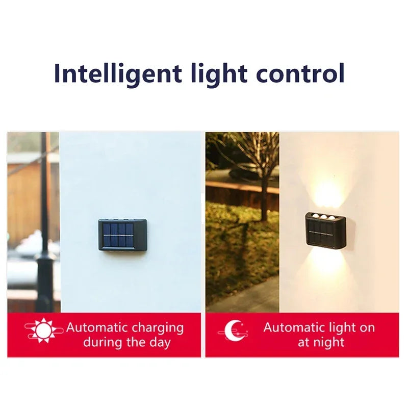 Solar Wall Lamp Outdoor Waterproof Solar Powered Light up and down Illuminate Home Garden Yard Decoration outside Sunlights