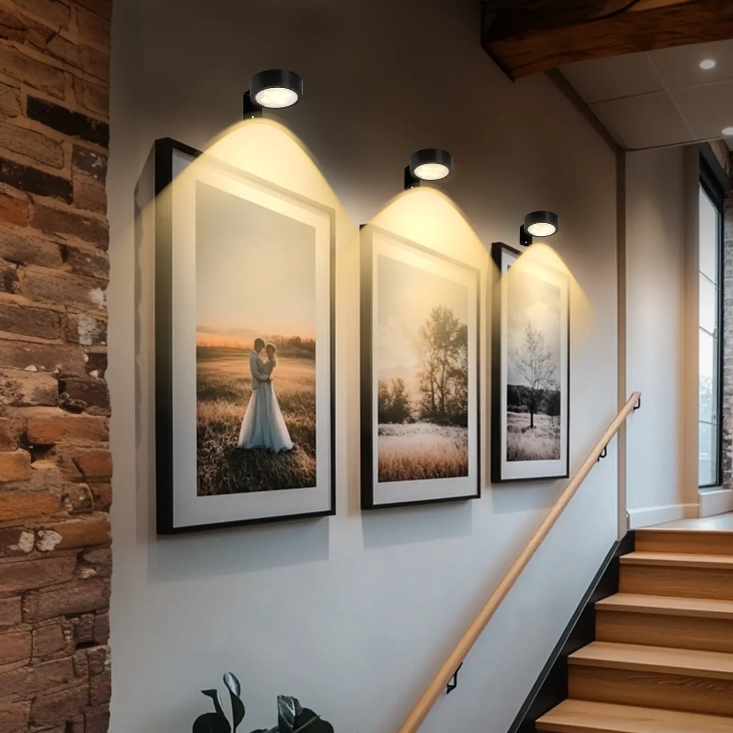 Battery-Operated Magnetic Picture Light, Wireless Wall-Mounted Lamp, Decorative Light, Indoor Wall Light with Remote Control and 3 Lighting Modes for Home Decor #GLOBAL PICKS