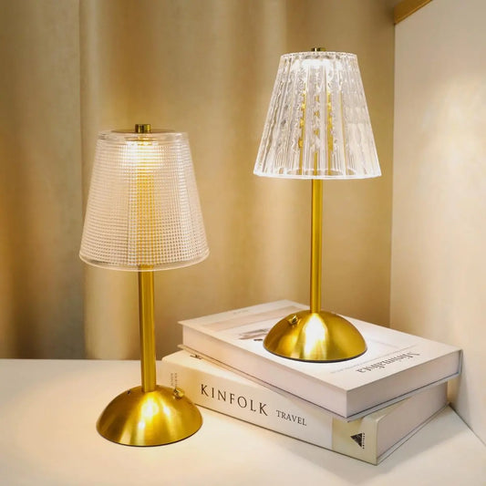 USB Rechargeable Crystal Table Lamp, Modern LED Desk Lamp, 3-Color Dimming Decorative Table Lamp for Bedroom Living Room Bathroom Bar, Adjustable Lighting, Dimmable Desk Light, Cordless Table Lamp